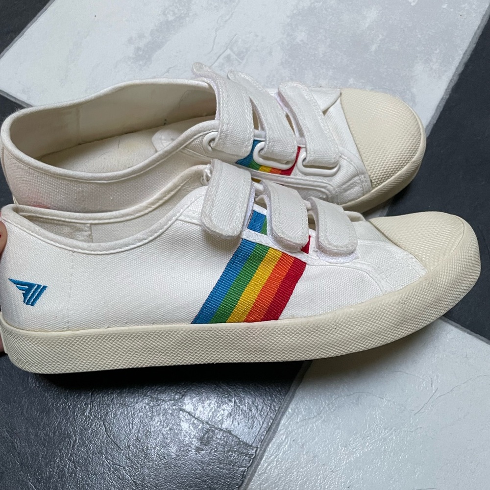 Gola White Sneakers with Rainbow